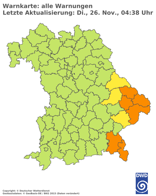 Aktuelle Wetterwarnungen für  Dachau